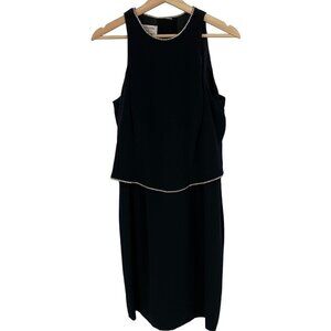 Jones New York Dress Womens Sleeveless Formal Rhinestone Midi Dress Size 8 Black
